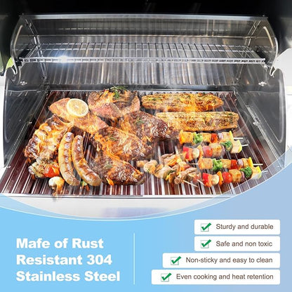 FM4107 Stainless Steel Grill Grates for TEC G-Sport Gas Grill,2 Pack Cooking Grid for TEC Grill Parts ﻿