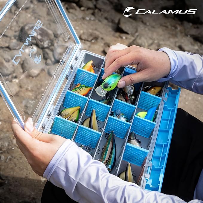 Calamus DryVault Waterproof Tackle Box, Sturdy 3700 Tackle Trays, Fishing Tackle Box Organizer With Removable Dividers, Lure Box and Terminal Tackle Storage