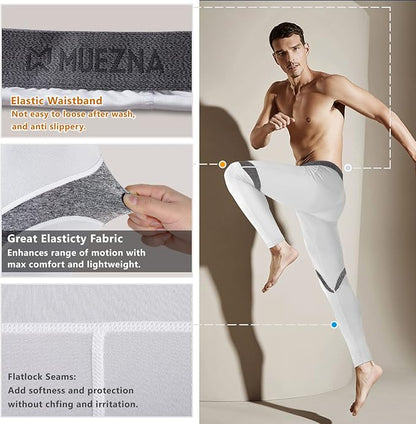Muezna Men's Thermal Top and Bottom Set Underwear Long Johns Base Layer with Soft Fleece Lined
