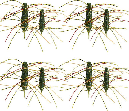 Eupheng Silicone Soft Dice Fishing Lures with Multiple Tentacles, Handmade Slow Sink Bass Fishing Soft Plastic Baits for Drop Shot, Finesse, Wacky Rig