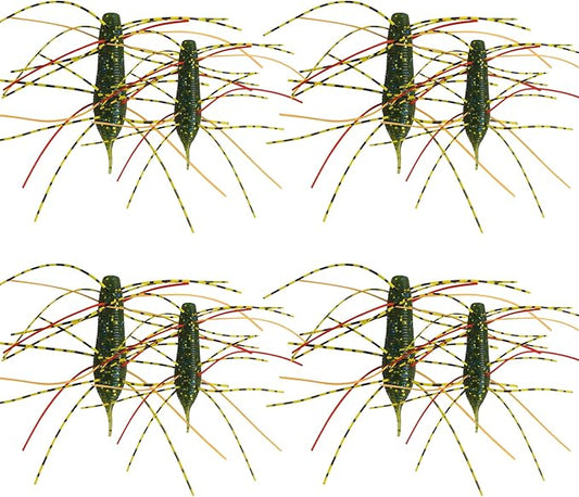 Eupheng Silicone Soft Dice Fishing Lures with Multiple Tentacles, Handmade Slow Sink Bass Fishing Soft Plastic Baits for Drop Shot, Finesse, Wacky Rig