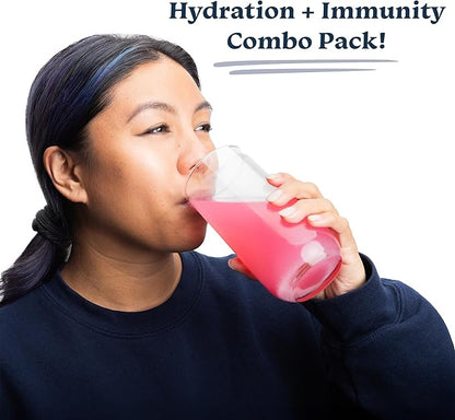 Drinklits Ginger-Lime Electrolyte Hydration & Strawberry Immunity Tablets (2) Tube Combo Pack | Great Taste – Gluten Free – Daily Use | 20 Servings (10 Tablets Per Tube)