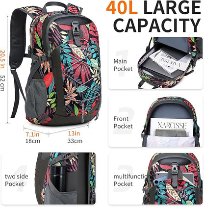 40L Hiking Backpack Lightweight Daypack Waterproof Travel Camping Backpack for Men Women Sport Packable