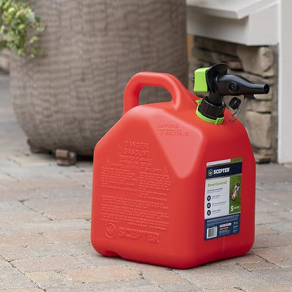 Scepter FR1G152 Fuel Container with Spill Proof Smart Control Spout with Bonus Spout Extender, Red Gas Can, 1 Gallon