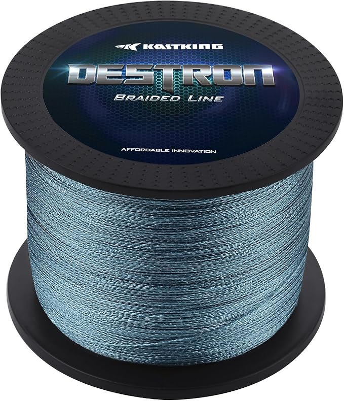 KastKing Destron Braided Fishing Line, Highly Abrasion Resistant, Improved Knot Strength, Ultra-Thin Diameter Superline, Zero Stretch & Memory, CFT “Color Fast Technology”, 75% Thinner Than Mono