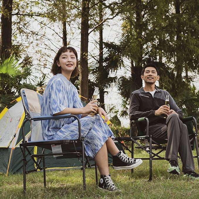 SUNNYFEEL Camping Directors Chair, Heavy Duty,Oversized Portable Folding Chair with Side Table, Pocket for Beach, Fishing,Trip,Picnic,Lawn,Concert Outdoor Foldable Camp Chairs