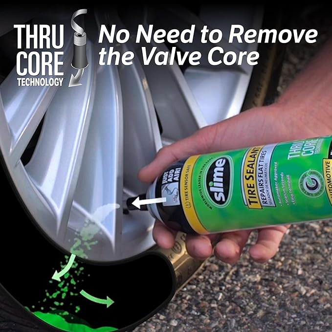 Slime 50165 Flat Tire Puncture Repair, Smart Spair Plus, Emergency Kit for Car Tires, Includes Sealant and Tire Inflator Pump, Suitable for Cars and Other Highway Vehicles, 12 Min Fix