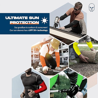 ARMORAY Arm Sleeves for Men or Women - Tattoo Cover Up - Cooling Sports Sleeve for Basketball Golf Football