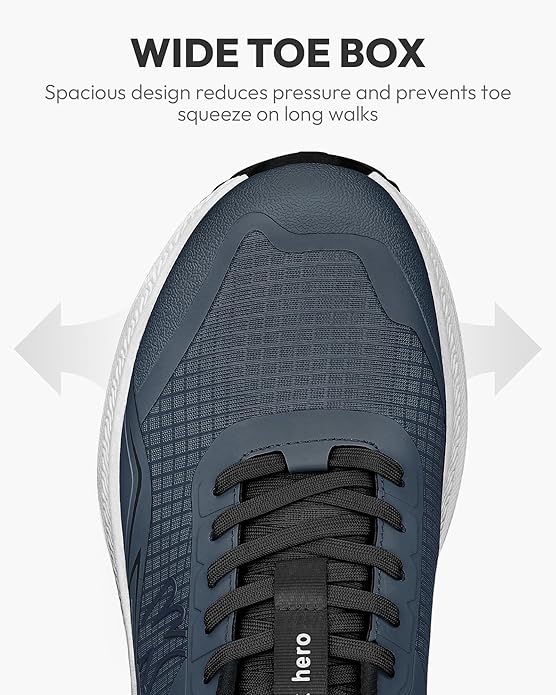 Mens Hiking Shoes for Plantar Fasciitis, Waterproof Walking Shoes for Men with Arch Support, Lightweight Mens Sneakers for Cushioned Comfort