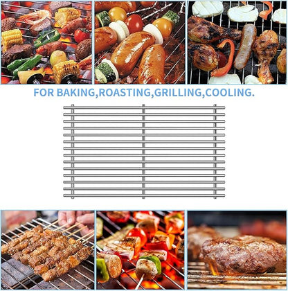 18.7" SUS304 9MM Cooking Grates for Weber Genesis II 400 and Genesis II LX 400, Genesis II/LX E410 E415 E435 E440 S410 S415 S435 S440 Series Grills, 3 Packs Grill Grate Parts for Weber 66089