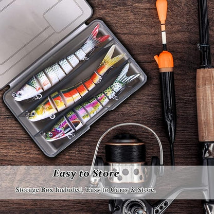 Atibin Multi Jointed Fishing Lure Bass Slow Sinking Swim Bait Bass Bionic Saltwater Fishing Lures Freshwater Realistic Topwater