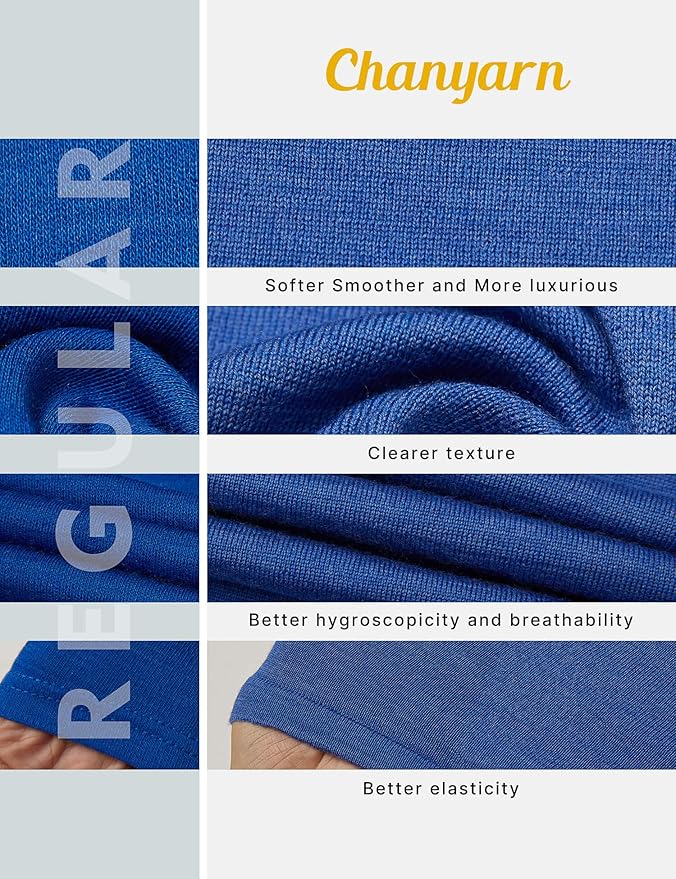 Chanyarn Women's 100% Merino Wool Base Layer Shirt Tops V Neck Long Sleeve Travel Hiking Tee T Shirt Pullover Sweater