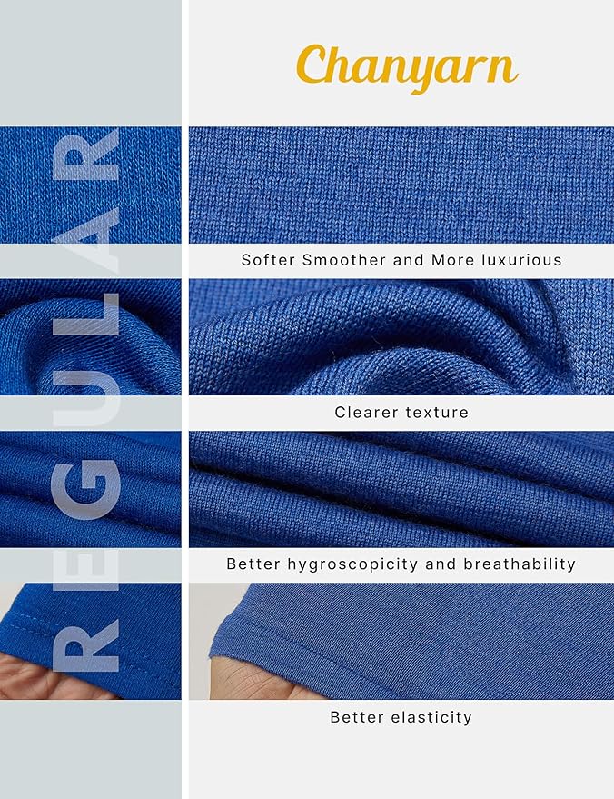 Chanyarn Women's 100% Merino Wool Base Layer Shirt Tops V Neck Long Sleeve Travel Hiking Tee T Shirt Pullover Sweater