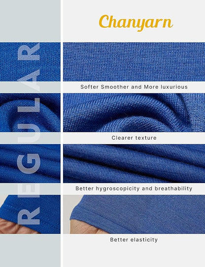 Chanyarn Women's 100% Merino Wool Base Layer Shirt Tops V Neck Long Sleeve Travel Hiking Tee T Shirt Pullover Sweater