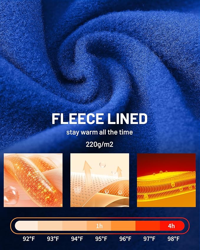 Runhit Men's Thermal Compression Pants Fleece Lined Sports Tights Athletic Leggings Base Layer Bottoms Cold Weather Gear