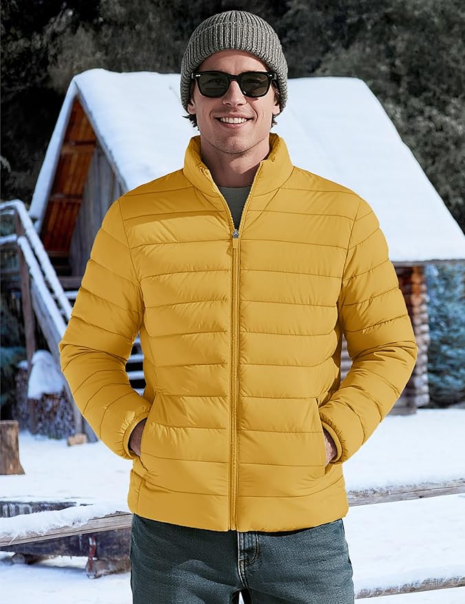 TACVASEN Men's Lightweight Puffer Jacket Winter Quilted Puffy Jackets Warm Water-Resistant Windproof Insulated Coats