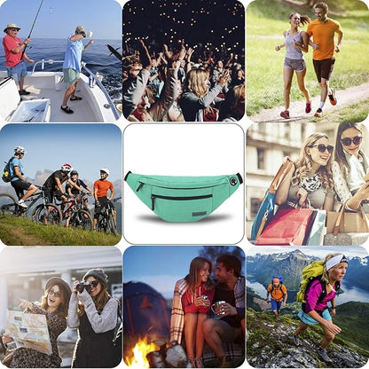 MAXTOP Large Crossbody Fanny Pack with 4-Zipper Pockets,Gifts for Enjoy Sports Festival Workout Traveling Running Casual Hands-Free Wallets Waist Pack Phone Bag Carrying All Phones