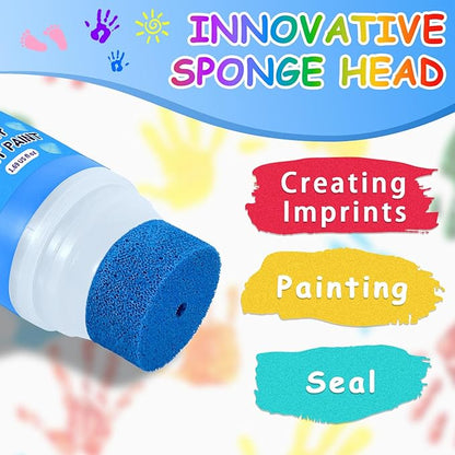 Baby Hand and Footprint Kit with Sponge Head, Baby Ink Hand and Footprint Kit, 1.69 fl oz Non-Toxic and Washable, Paw Print Kit for Dogs Suitable for Babies and Pets, Newborn Memento, Blue