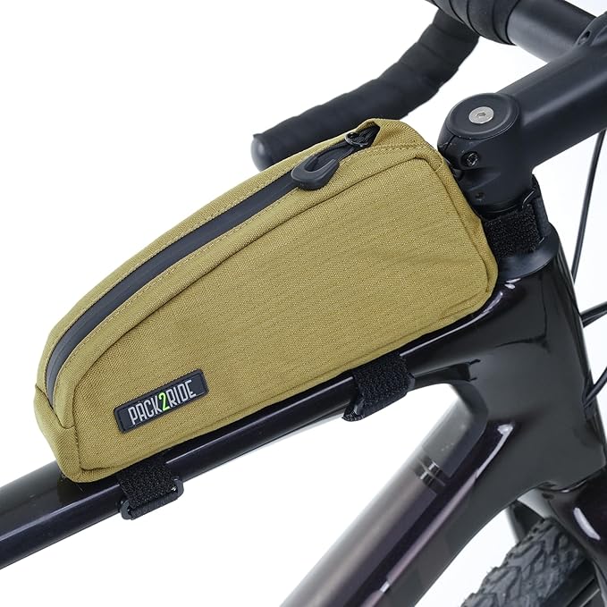 Toprock Frame Bag - Water Resistant, Durable Cordura Fabric & Bicycle Daily Essentials Holder - Top Tube, Frame Storage, Bikepacking for Road, Gravel Cycling - Coyote (1 L)