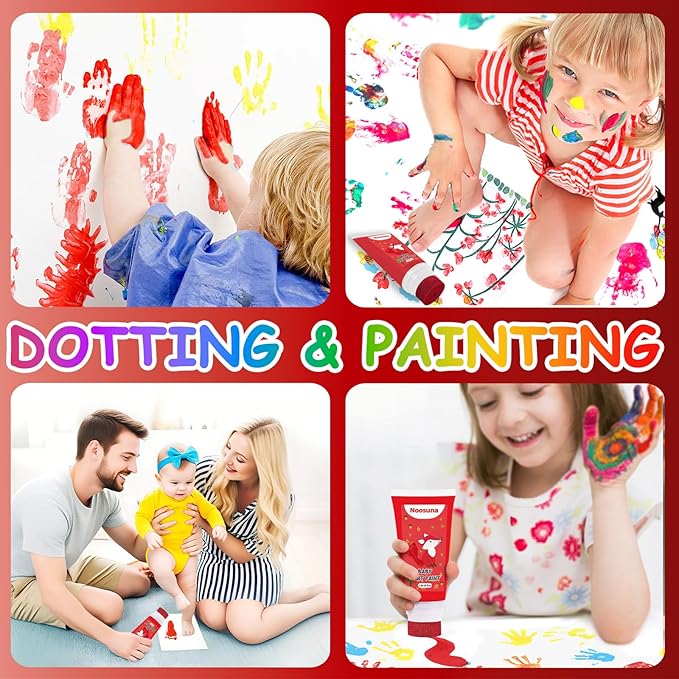 Baby Hand and Footprint Kit with Sponge Head, Baby Ink Hand and Footprint Kit, 1.69 fl oz Non-Toxic and Washable, Paw Print Kit for Dogs Suitable for Babies and Pets, Newborn Memento, Red