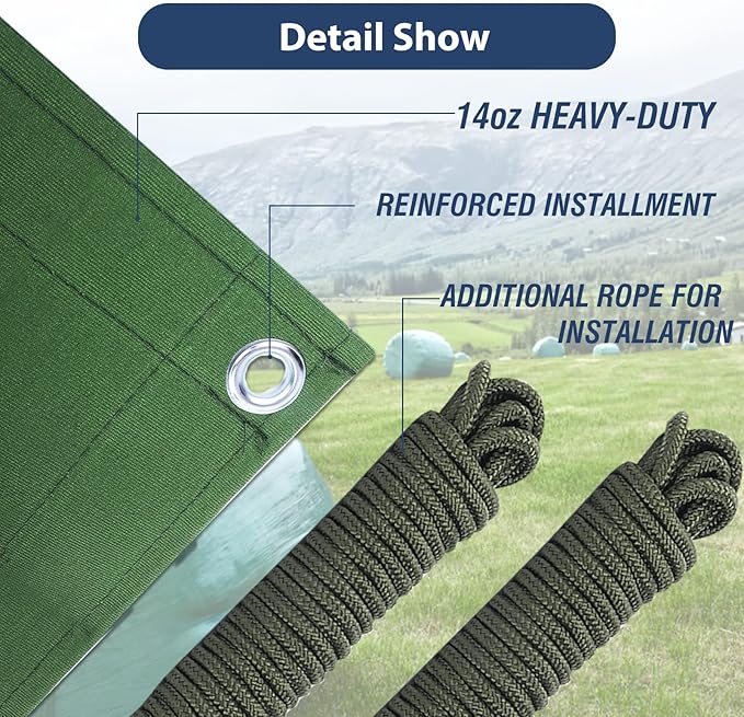 10’x12’ Canvas Tarps Heavy Duty Waterproof Tarpaulins with Aluminum Grommets,UV Resistant, 22Mil Multipurpose Drop Cloth, 14oz Durable Cover Sheet for Outdoor and Indoor Use with Ropes.