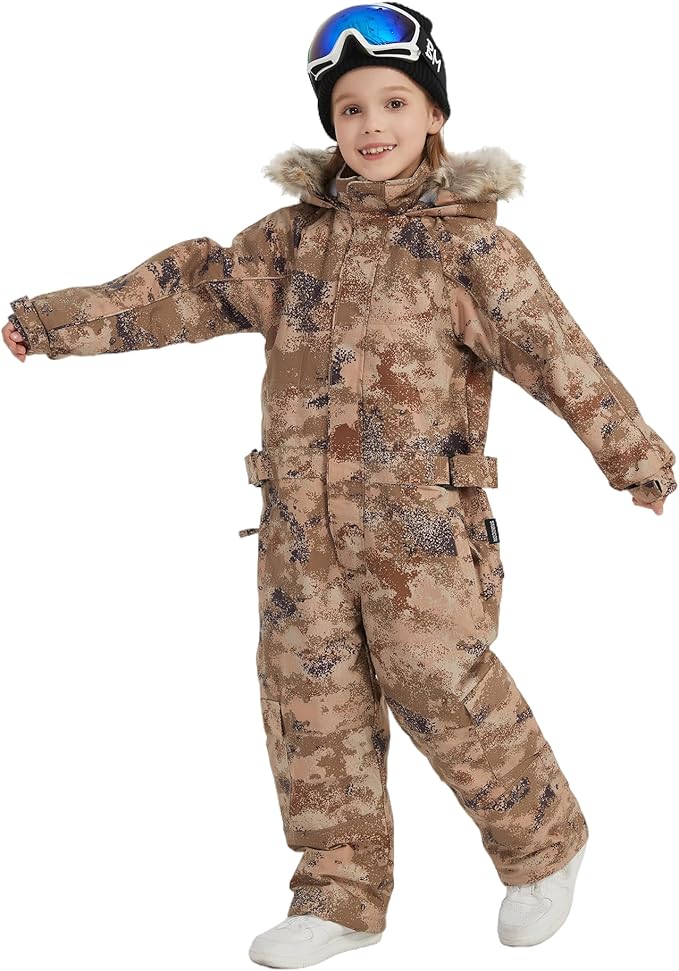 Kids Girls Boys Waterproof Colorful One Piece Snowsuits Coveralls Ski Suits Jackets Winter Jumpsuits