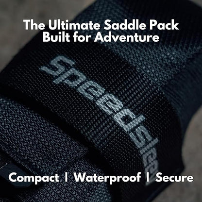 SpeedSleev Ranger 2.0 Large Bike Saddle Bag – Waterproof Under Seat Pack for MTB, Gravel & Plus Tire Bikes – Lightweight, Rattle-Free Tool Storage – Fits Most Dropper Posts – Black