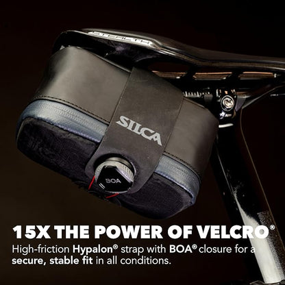 SILCA Mattone Grande | Bicycle Seat Bag Secured by BOA Capture System | YKK Waterproof Zipper | 77 Cubic Centimeters of Storage Space | Bike Saddle Bag