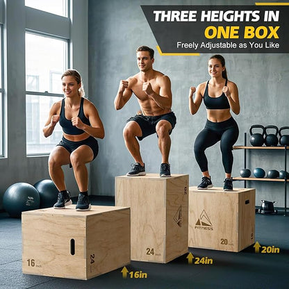 GIKPAL Plyo Jumping Exercise Box, High-Density Foam Plyometric Jump Box for Home Gym Workout, Multiple Size Box Jumps for Step-Up, Box Squat, Explosive Training