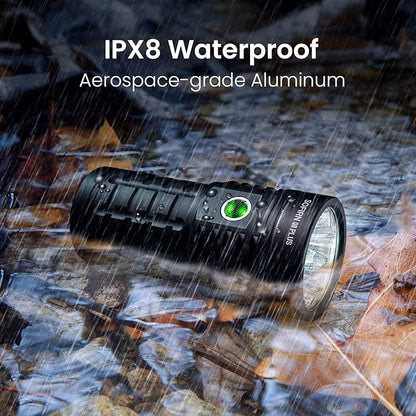 sofirn Q8 Plus Super Bright Flashlight max 16000 Lumens, Rechargeable Powerful Flashlight with High Powered 6* LED, Anduril 2 UI, Ultra-Long Runtime for Camping, Searching, Survival, Emergency
