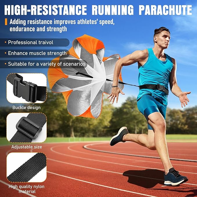 Agility Ladder & Soccer Goal Training Set, 20ft Speed Ladder with Cones, Hurdles, Jump Rope & Parachute, Plus 2 Pack Pop Up Kids Soccer Goals with Ball & Cones for Backyard Sports Practice