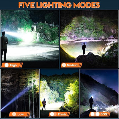 Bud K LED Headlamp Rechargeable, Upgraded 30W Super Bright Head Lamp 1000 High Lumen with 6 Modes, Zoomable, IPX6 Waterproof Headlamps for Outdoor Hiking, Camping, Running, Fishing, Hunting