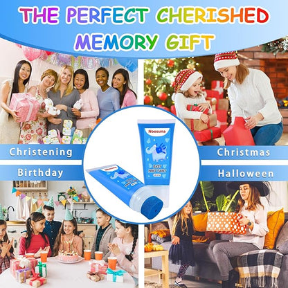 Baby Hand and Footprint Kit with Sponge Head, Baby Ink Hand and Footprint Kit, 1.69 fl oz Non-Toxic and Washable, Paw Print Kit for Dogs Suitable for Babies and Pets, Newborn Memento, Blue