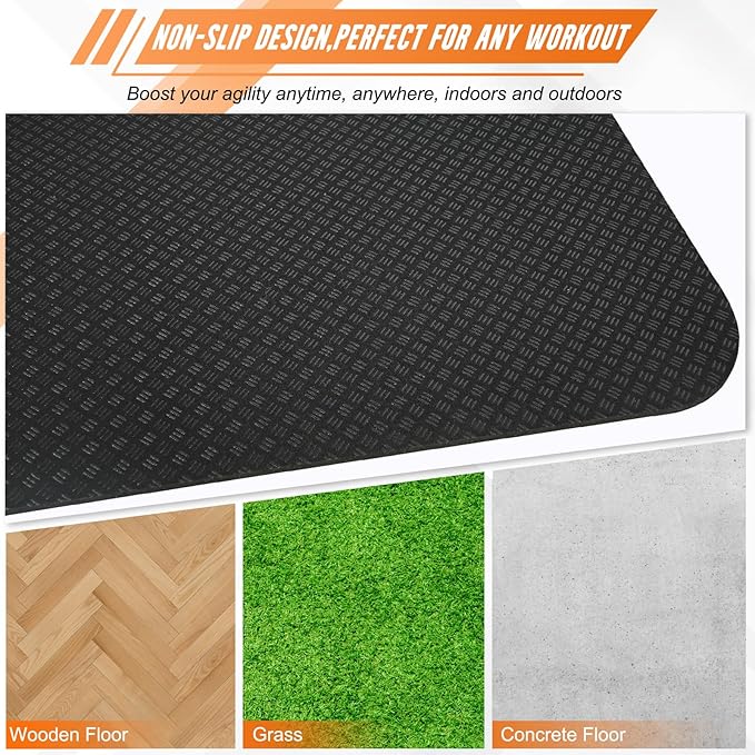 Agility Ladder Set: 15ft Rubber Non-Slip Agility Training Ladder with 10 Soccer Cones for Outdoor Agility Training| Basketball Fitness Soccer Training Equipment for Adults Youth