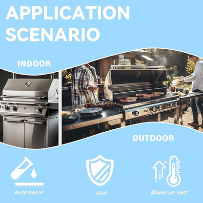 4 Pack Heavy Duty 5/16" Rod BBQ Grill Grates Replacement Parts for Blaze Grill 3, 4, 5 Burner Blaze Grill Models,Fits For RCS Summerset Sizzler（High Process Electrolysis and Shot Blasting）