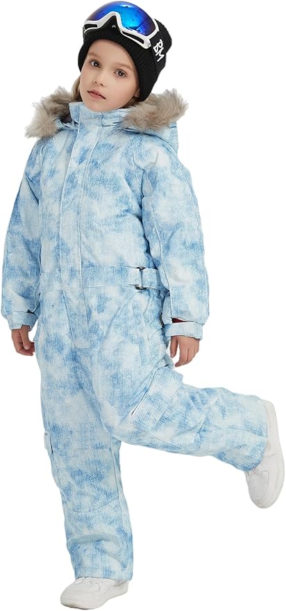 Kids Girls Boys Waterproof Colorful One Piece Snowsuits Coveralls Ski Suits Jackets Winter Jumpsuits