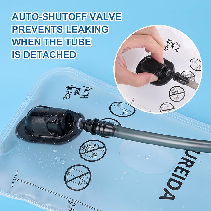 Hydration Bladder 2 Liter, BPA Free Water Bladder for Hiking Backpack Water Storage Bag with Insulated Tube, Hydration Backpack Replacement for Outdoor Camping Running Hiking