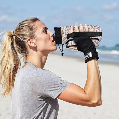 icolor Water Bottle Carrier Bag with Strap 25/32/40 oz Crossbody Bottle Holder with Phone Pocket Sling Sleeve Insulated Neoprene Water Bottle Pouch for Walking Travelling