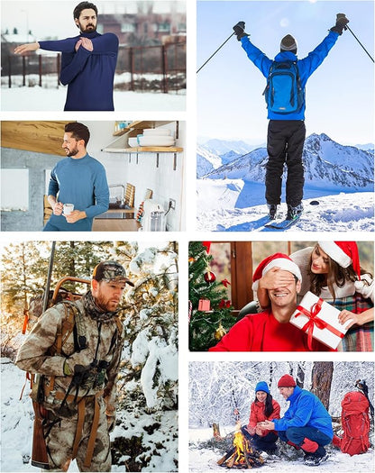 Runhit Mens Thermal Underwear Set：Fleece Lined Long Johns for Men Thermal Shirts and Pants Base Layer Cold Weather Thermals