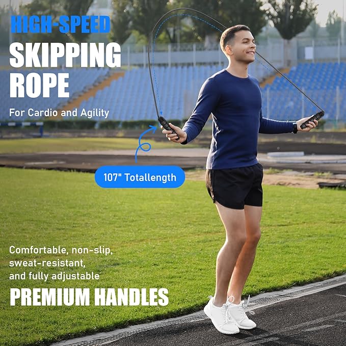 Agility Speed Training Equipment Set, Football Practise Set with 20ft Agility Ladder, 12 Cones, 4 Adjustable Hurdles, Jump Rope, Parachute, for Basketball, Soccer, Football, Kids, Youth, Adults