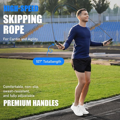 Agility Speed Training Equipment Set, Football Practise Set with 20ft Agility Ladder, 12 Cones, 4 Adjustable Hurdles, Jump Rope, Parachute, for Basketball, Soccer, Football, Kids, Youth, Adults