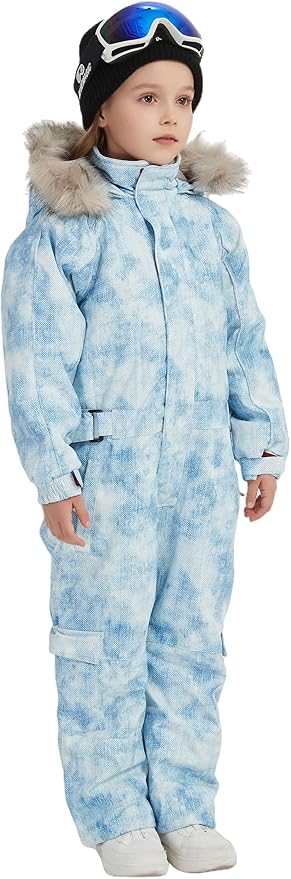 Kids Girls Boys Waterproof Colorful One Piece Snowsuits Coveralls Ski Suits Jackets Winter Jumpsuits