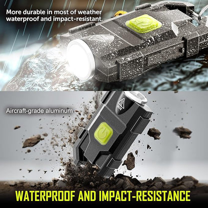 lexall LED Small Flashlight, 500Lumens Bright Mini Keychain Light, Portable USB Rechargeable Pocket Lights with 3 Modes Compact Baseball Cap Lights Indoor and Outdoor for Walking,Searching