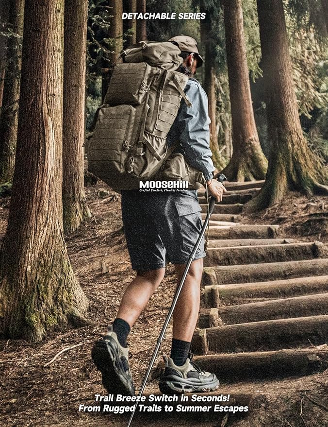 Moosehill Men's-Hiking-Pants Convertible Quick-Dry Water-Resistant Lightweight Zip-Off Outdoor with 5 Deep Pockets