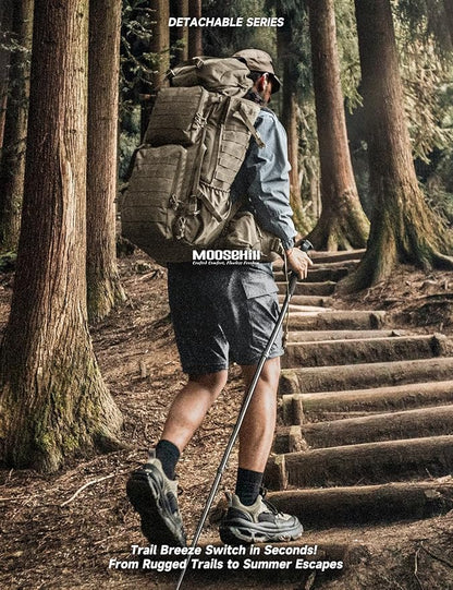 Moosehill Men's-Hiking-Pants Convertible Quick-Dry Water-Resistant Lightweight Zip-Off Outdoor with 5 Deep Pockets