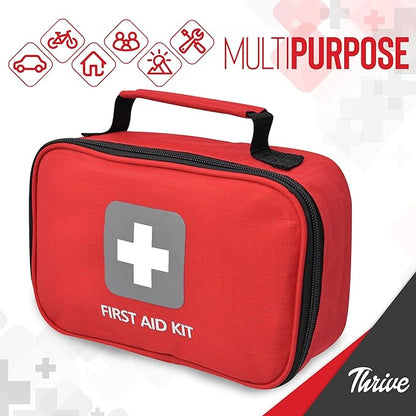 Thrive First Aid Kit (154 Pieces) - Family Safe First Aid Bag Packed w/Hospital Grade Medical Supplies – Emergency kit