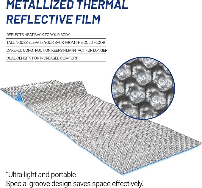 Foam Sleeping Pad for Camping Lightweight Outdoor Folding Mat Closed Cell Foam Pad Portable Waterproof Sleeping Mat for Hiking Backpacking Aluminum XPE Camping Accessories 0+