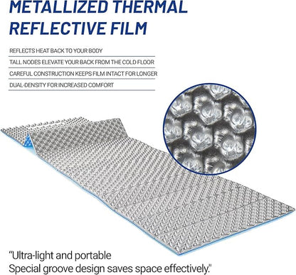 Foam Sleeping Pad for Camping Lightweight Outdoor Folding Mat Closed Cell Foam Pad Portable Waterproof Sleeping Mat for Hiking Backpacking Aluminum XPE Camping Accessories 0+