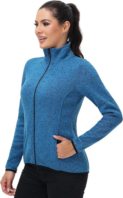 COZZYON Women Fleece Zip Up Jacket Light Sweater Jacket
