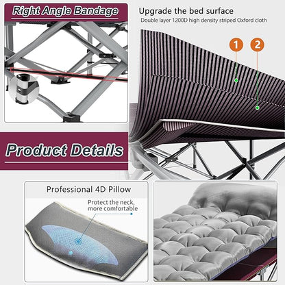ABORON 2PK Folding Camping Cot for Adults, Double Layer 1200D, 500lb Capacity, Heavy Duty Guest Cot with Mat & Carrying Bag for Indoor & Outdoor Use